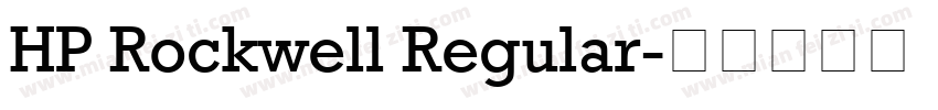 HP Rockwell Regular字体转换
